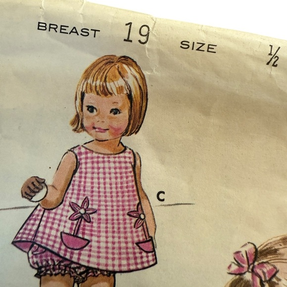 Rare Butterick Topper set & pinafore Pattern - size 1/2, 6 mos, 1960’s - Picture 5 of 7